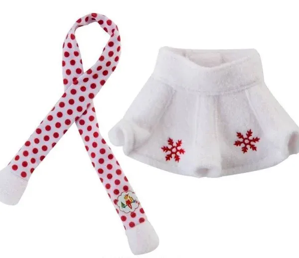 The Elf on the Shelf Claus Couture Snowflake Skirt and Scarf Set, Red/White