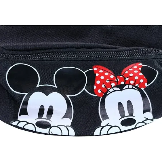 Disney Mickey and Minnie Mouse Peeking Fanny Pack Black