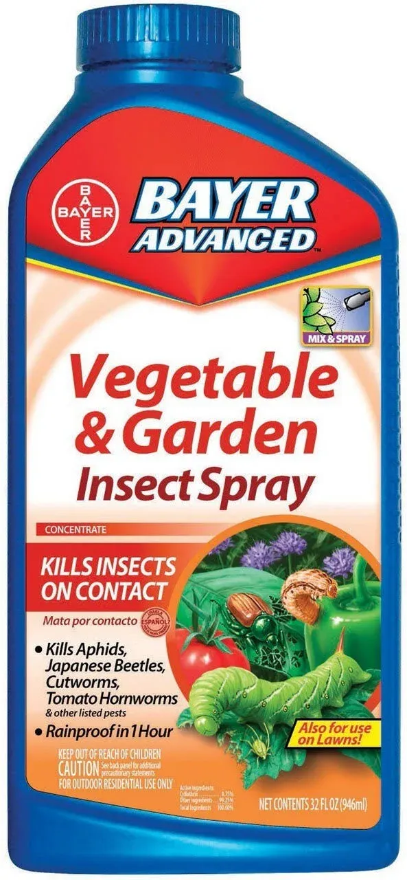 BioAdvanced Vegetable and Garden Insect Spray, Insecticide, 32-Ounce, Concentrate 701521A