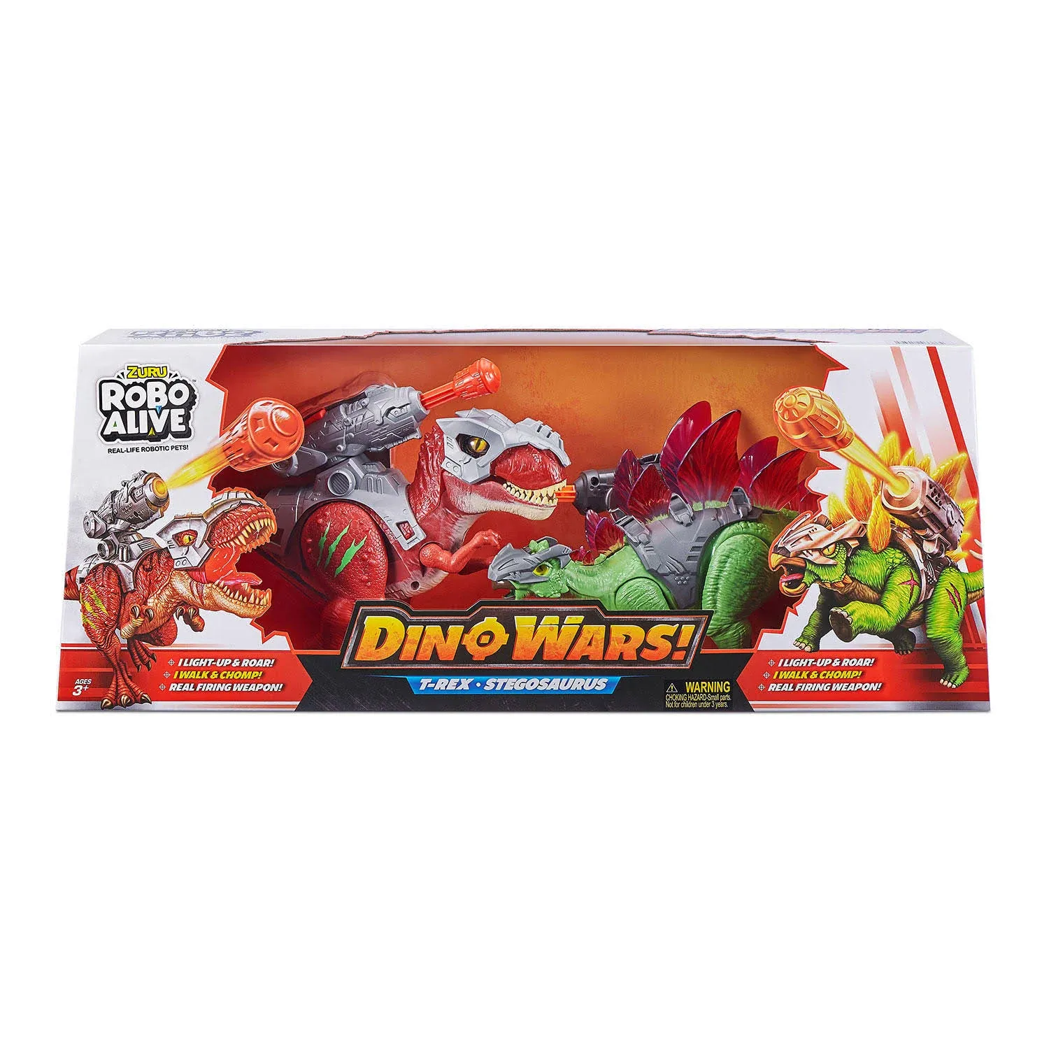 Zuru Robo ALIVE-DINO Wars-Series 1 Combo Pack Stegosaurus and T-Rex