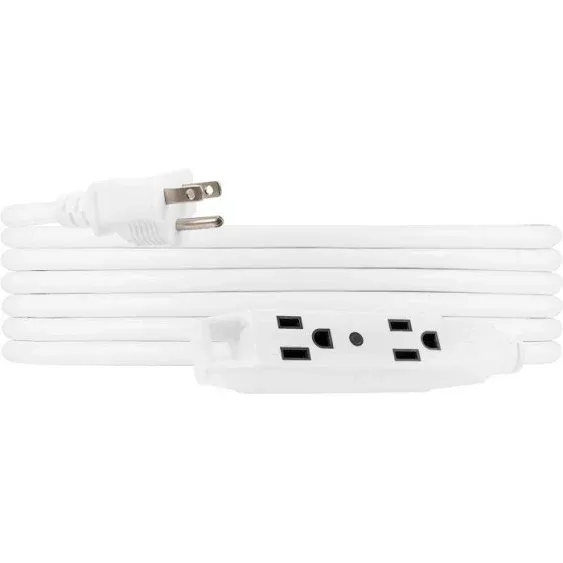 UltraPro 25 ft Extension Cord, 3-Outlet Power Strip, Double Insulated, Grounded ...