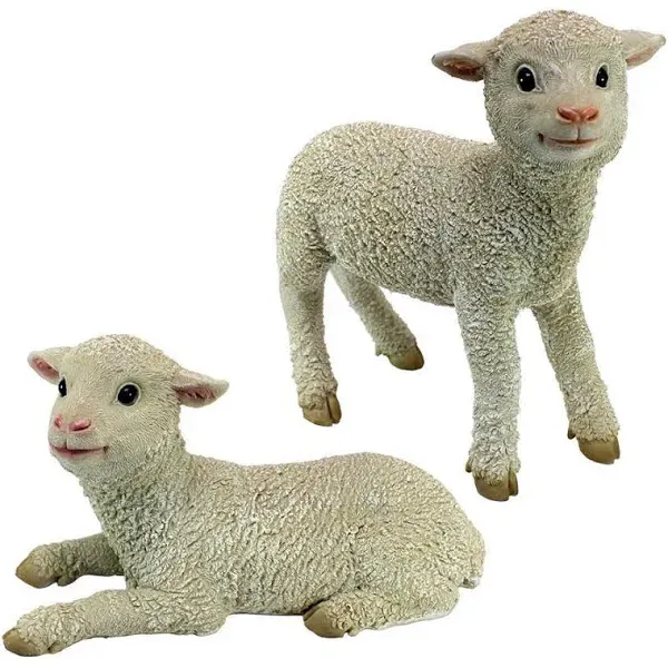 Ramses and Aries Lamb Statues: Set of Two, Size: 12