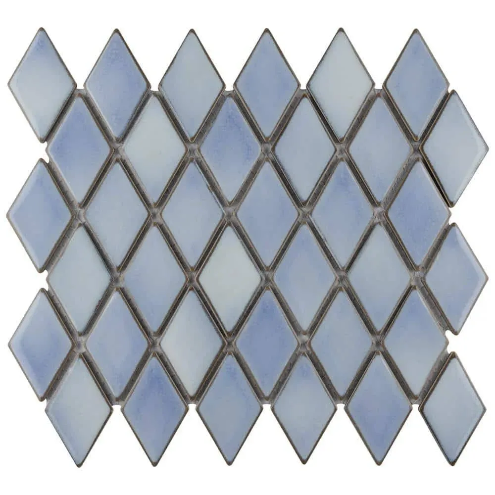 Merola Tile Hudson Kite Frost Blue 10-1/4 in. x 11-3/4 in. Porcelain Mosaic Tile ...