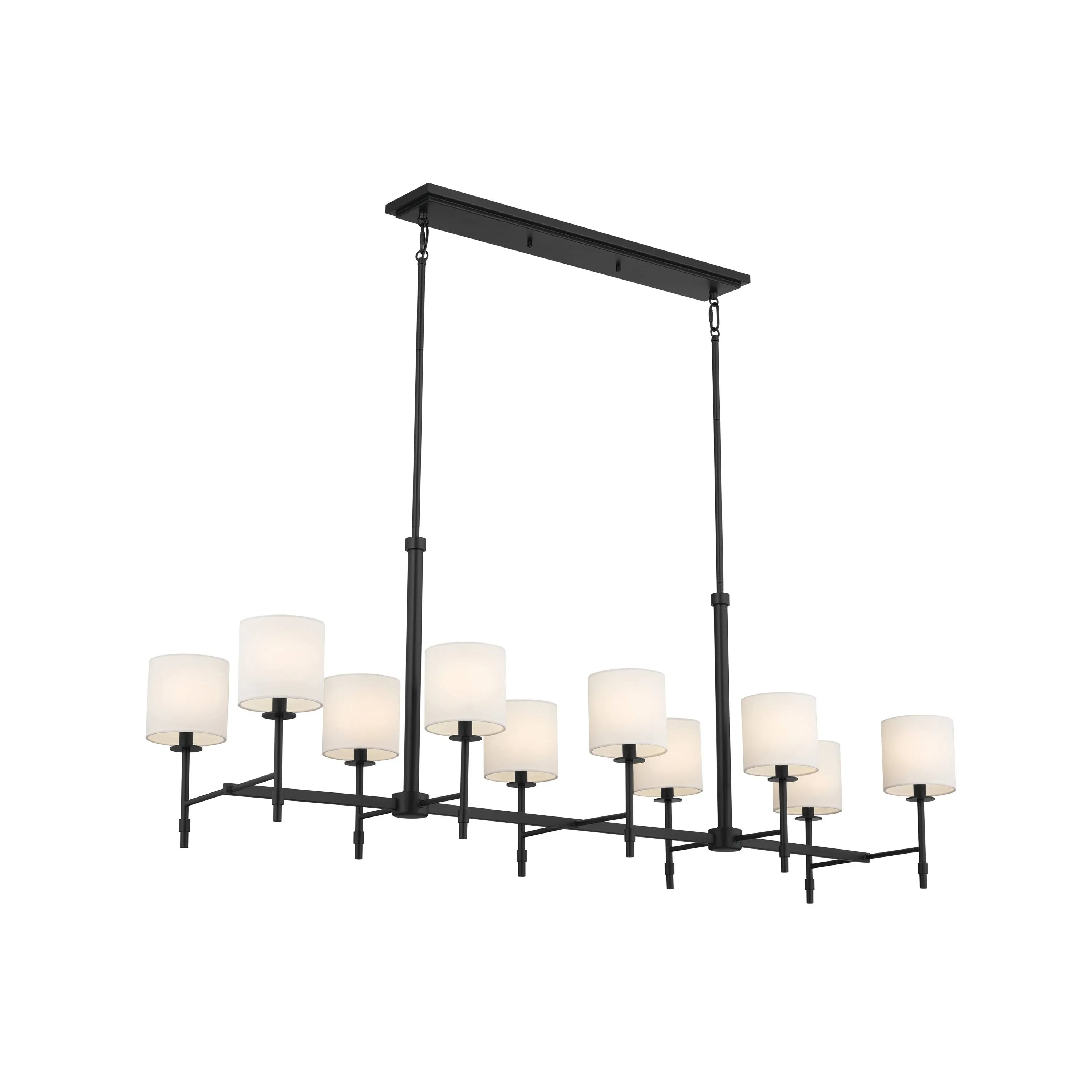 Ten Light Linear Chandelier from the Ali Collection in Black Finish by Kichler