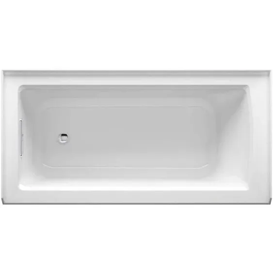 Kohler K-1946-LA-0 Archer 60" x 30" Alcove Bath with Integral Apron Flange and Left Hand Drain White