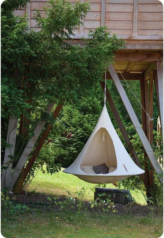 Vivere Cacoon 6 ft. Hanging Nest in Natural CACDW1