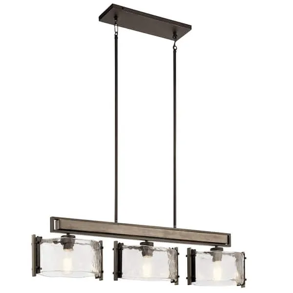 Kichler Aberdeen 3 Light Linear Chandelier Olde Bronze 43896OZ