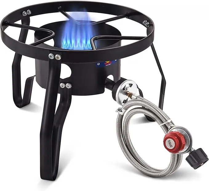 1-Burner Propane Manual Iron Outdoor Burner