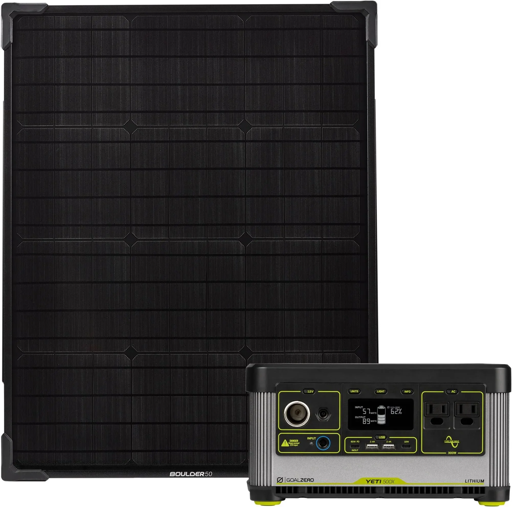 Goal Zero Yeti 500X Portable Power Station + Boulder 50 Solar Kit