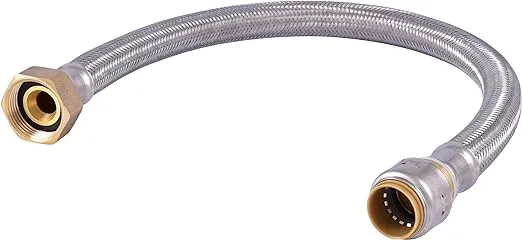 Max 3/4 in. Push-to-Connect x 1 in. Fip x 24 in. Braided Stainless Steel Water Softener Connector