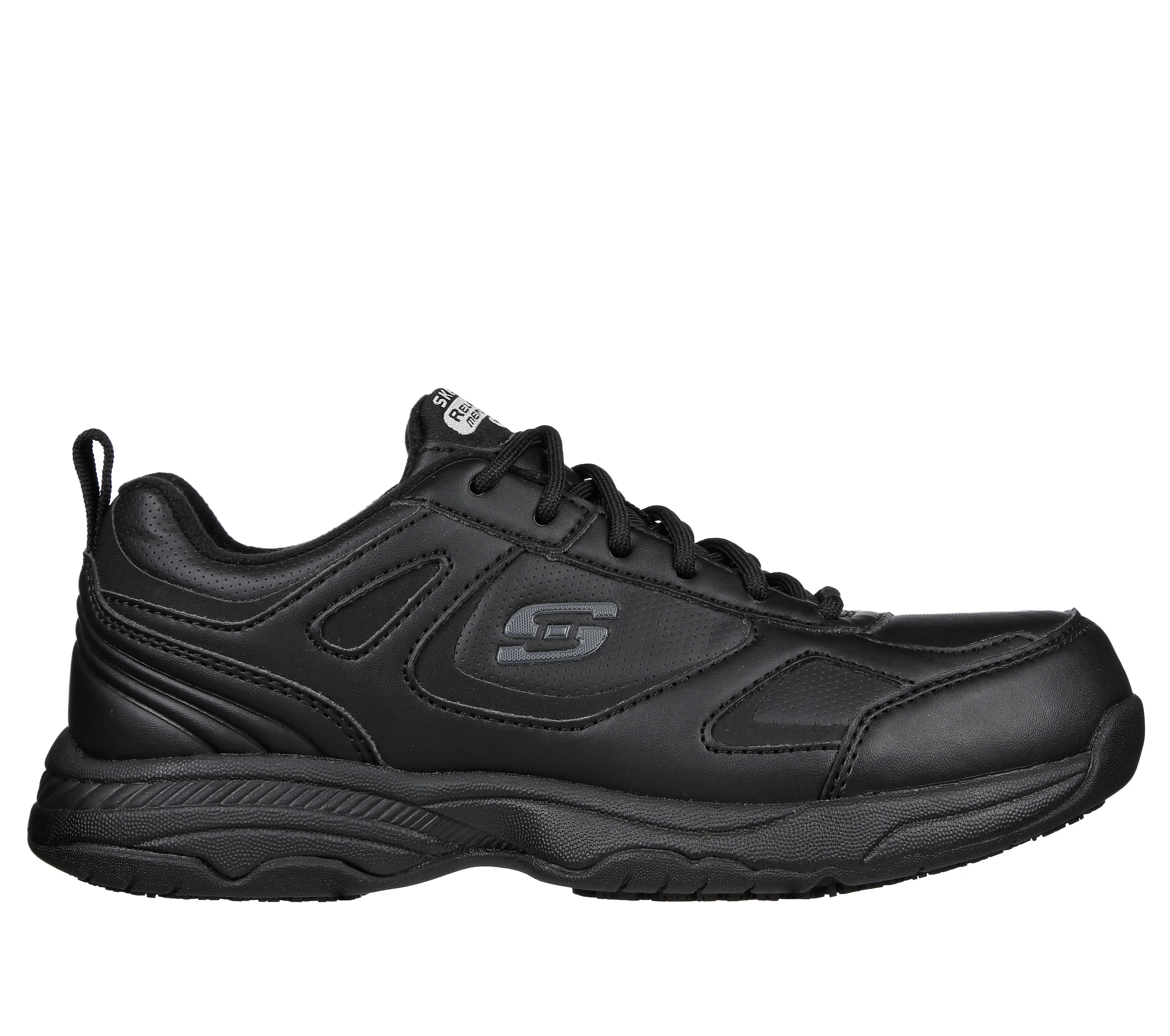 SKECHERS MEN'S Work Relaxed Fit: Dighton SR 77111 BLK WORK SHOES