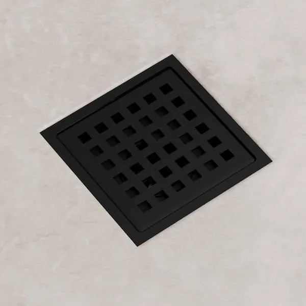 VIGO Elan Square Shower Drain in Matte Black VG07004MB