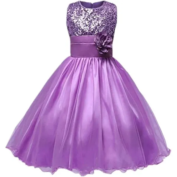 NEW Wedding Flower Girls Sequined Dress Kids Tutu Skirt Formal Dress up