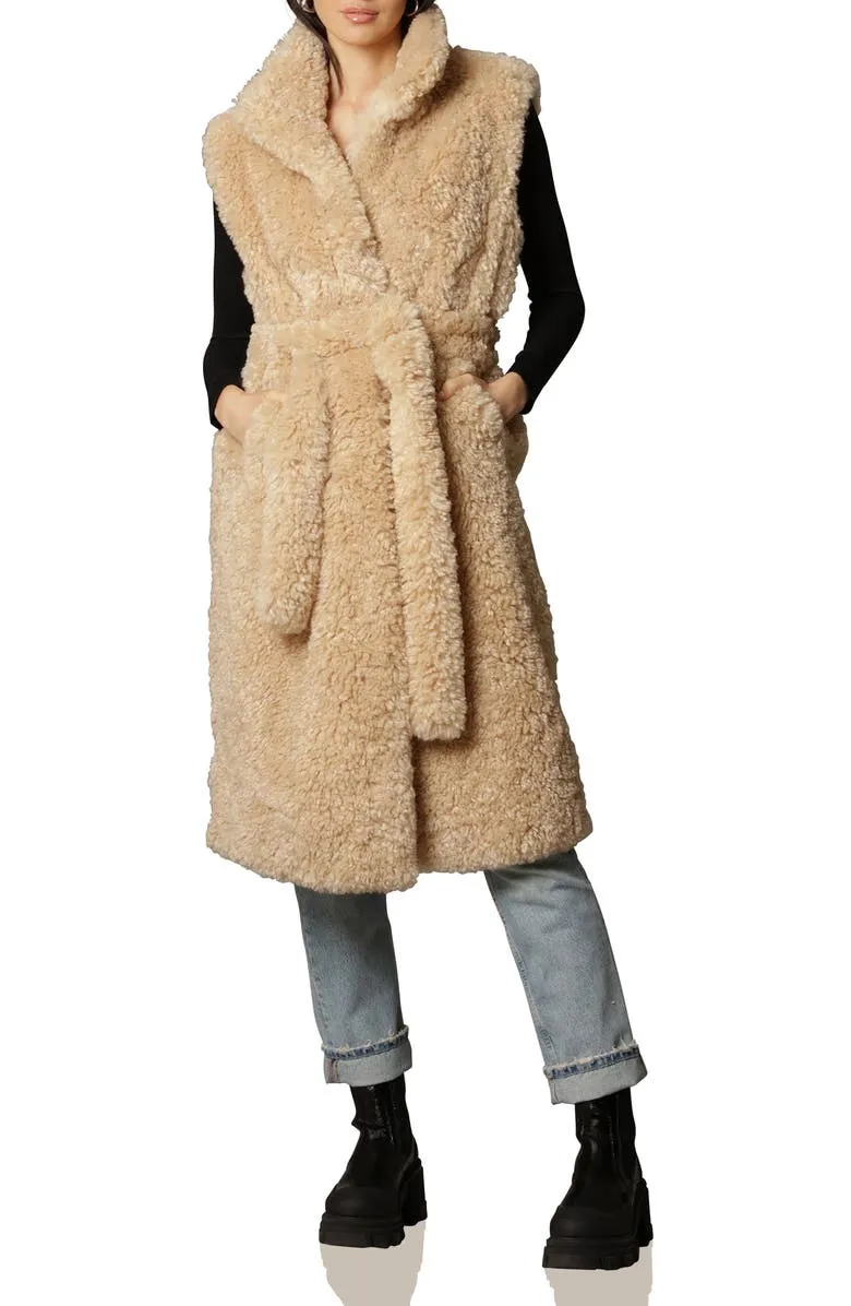 Faux Fur Belted Longline Vest