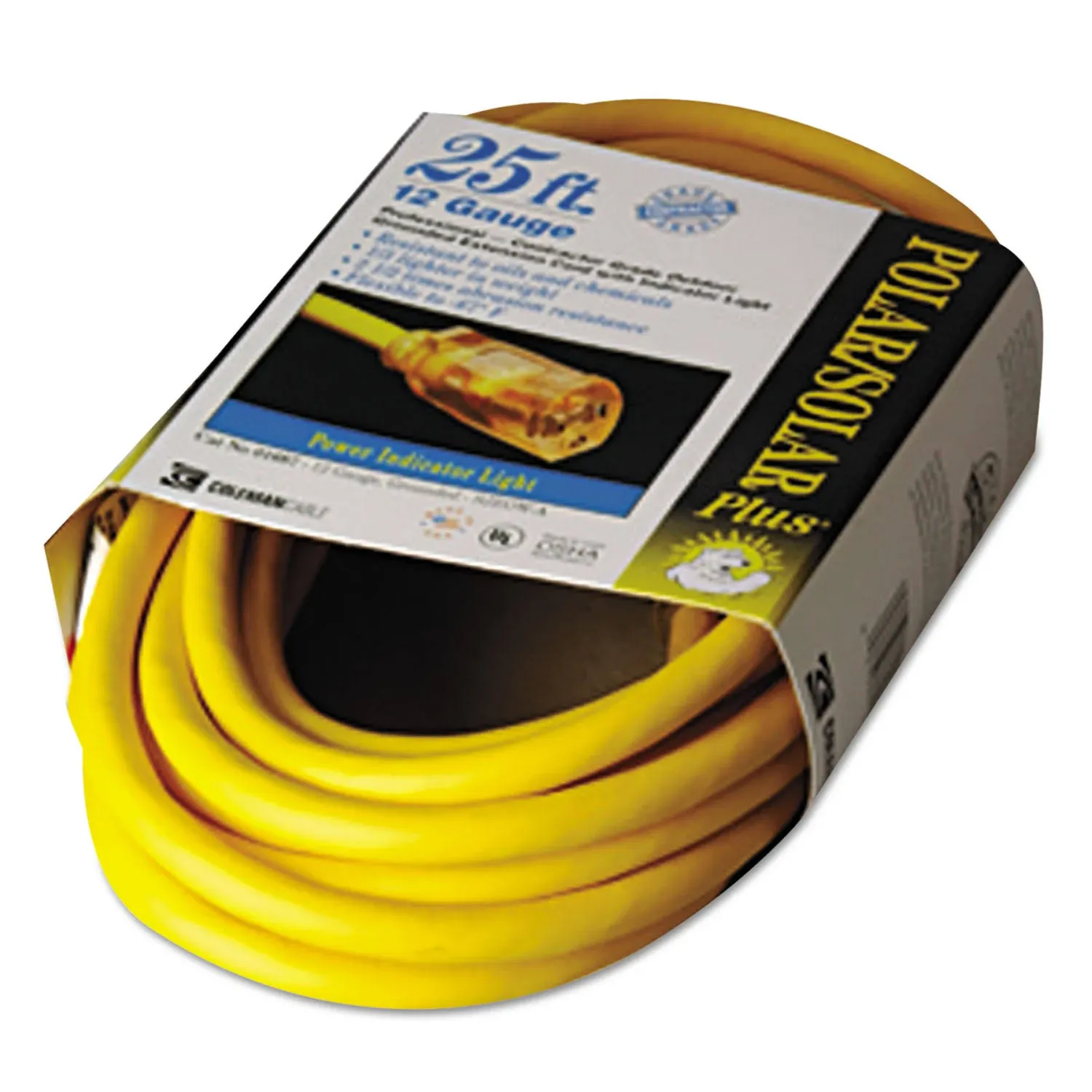 "Southwire 1687SW0002 12/3 25' SJEOOW Yellow Polar/Solar Extension Cord"