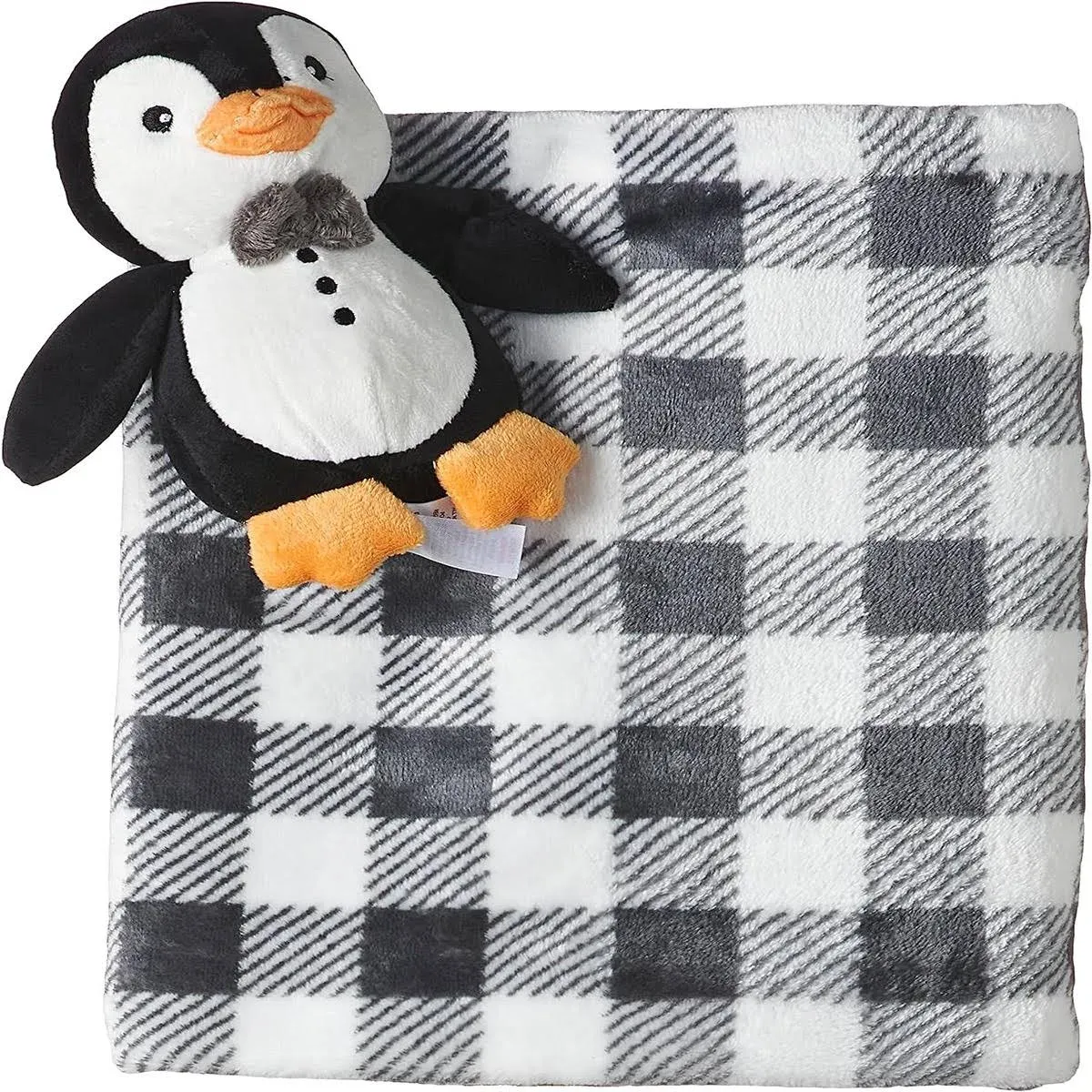 Hudson Baby Blanket with Plush Toy Set, Mr. Penguin, One Size