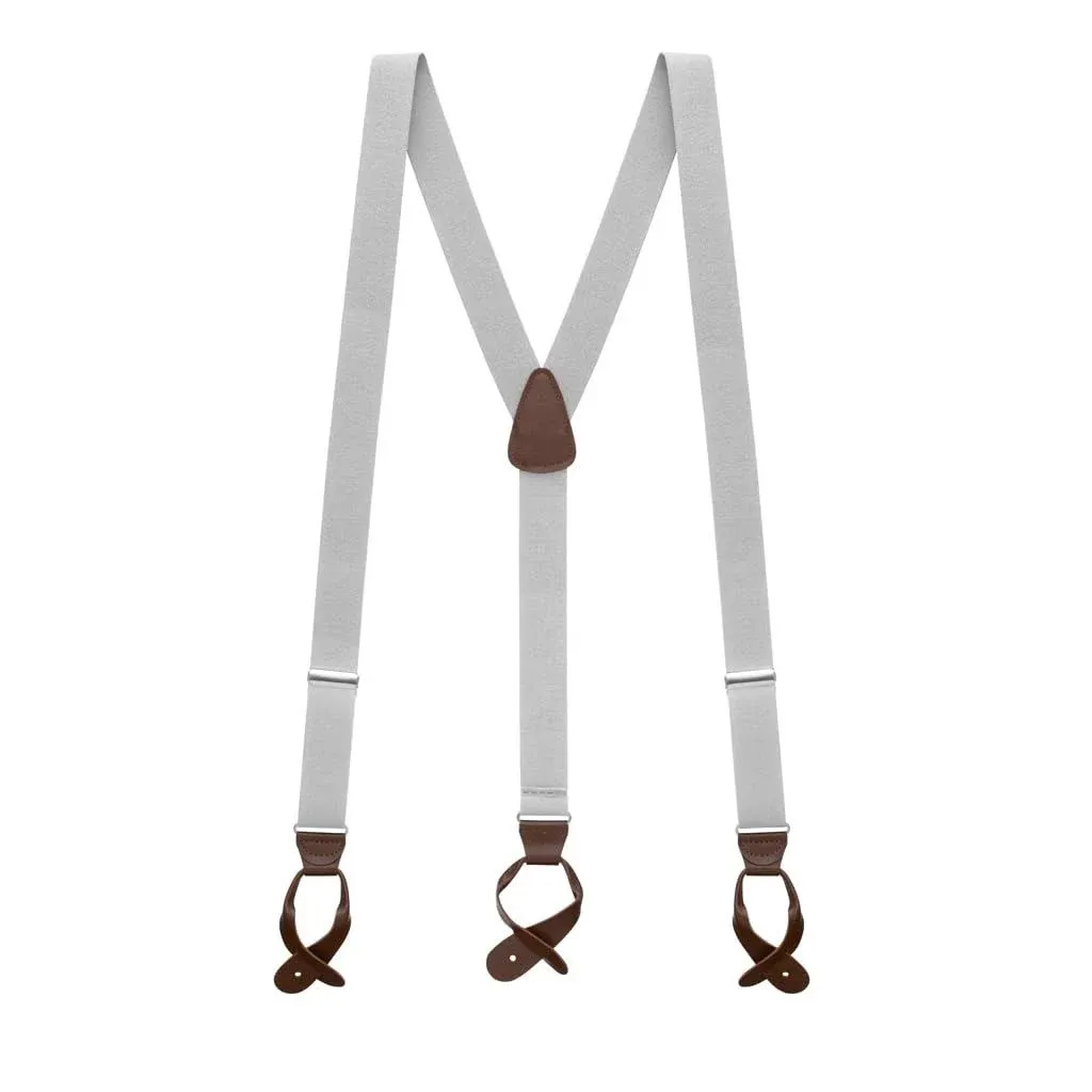 SuspenderStore Solid Color Y-BACK Suspenders- 1.25&#034; Wide Elastic-BUTTON<wbr/>-3 Sizes