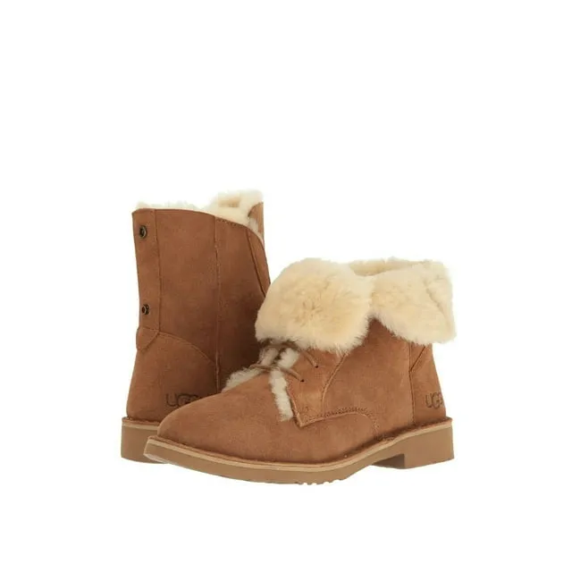 UGG Quincy Women's Twinface Sheepskin Lace Up Booties 1012359