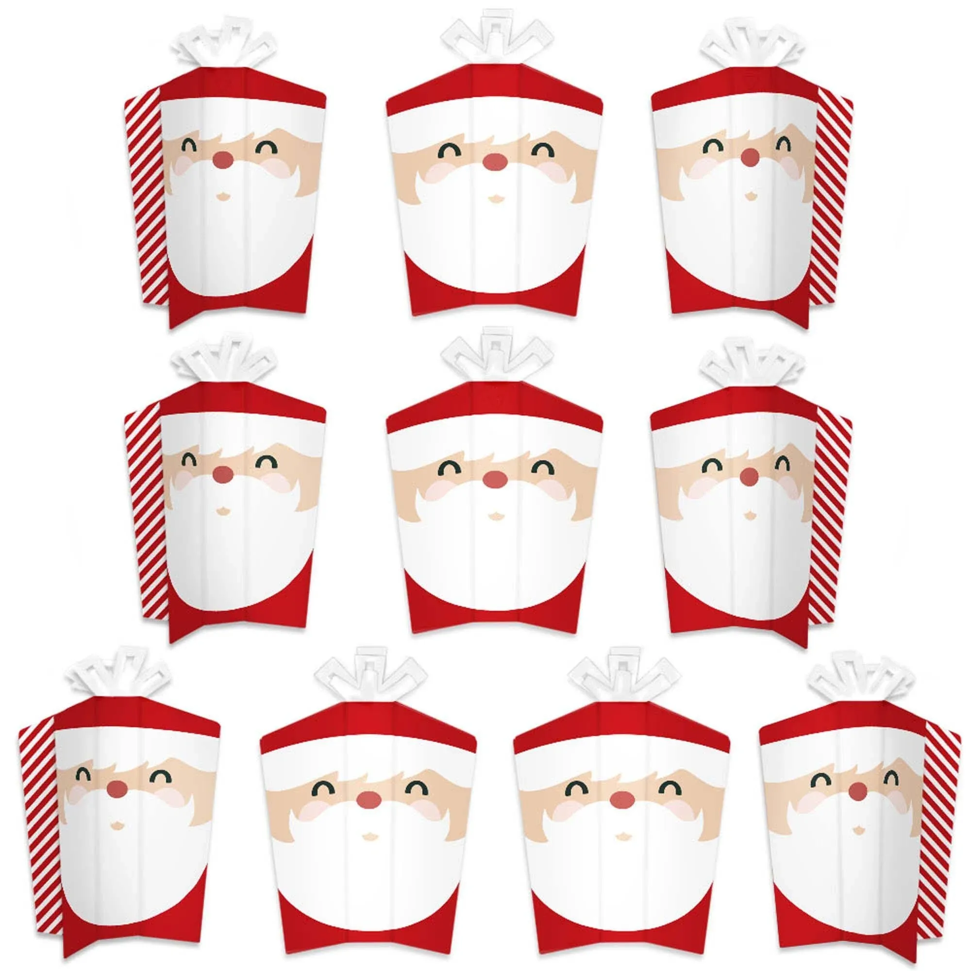 Big Dot of Happiness Jolly Santa Claus - Table Decorations - Christmas Party Fold and Flare Centerpieces - 10 Count