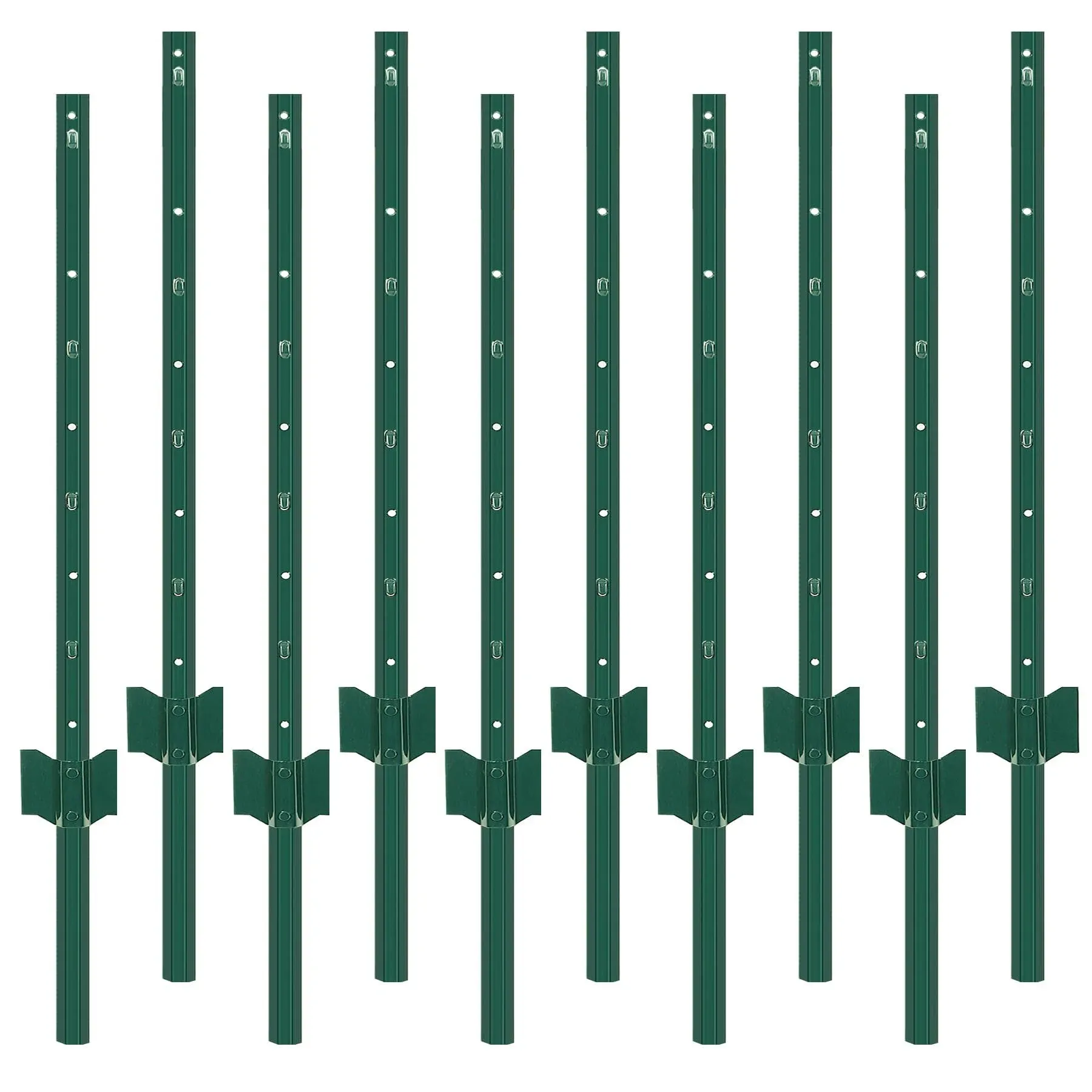 Toriexon 10 Packs Fence Posts 4Feet, Heavy Duty Metal Fence Post with U-Channel ...