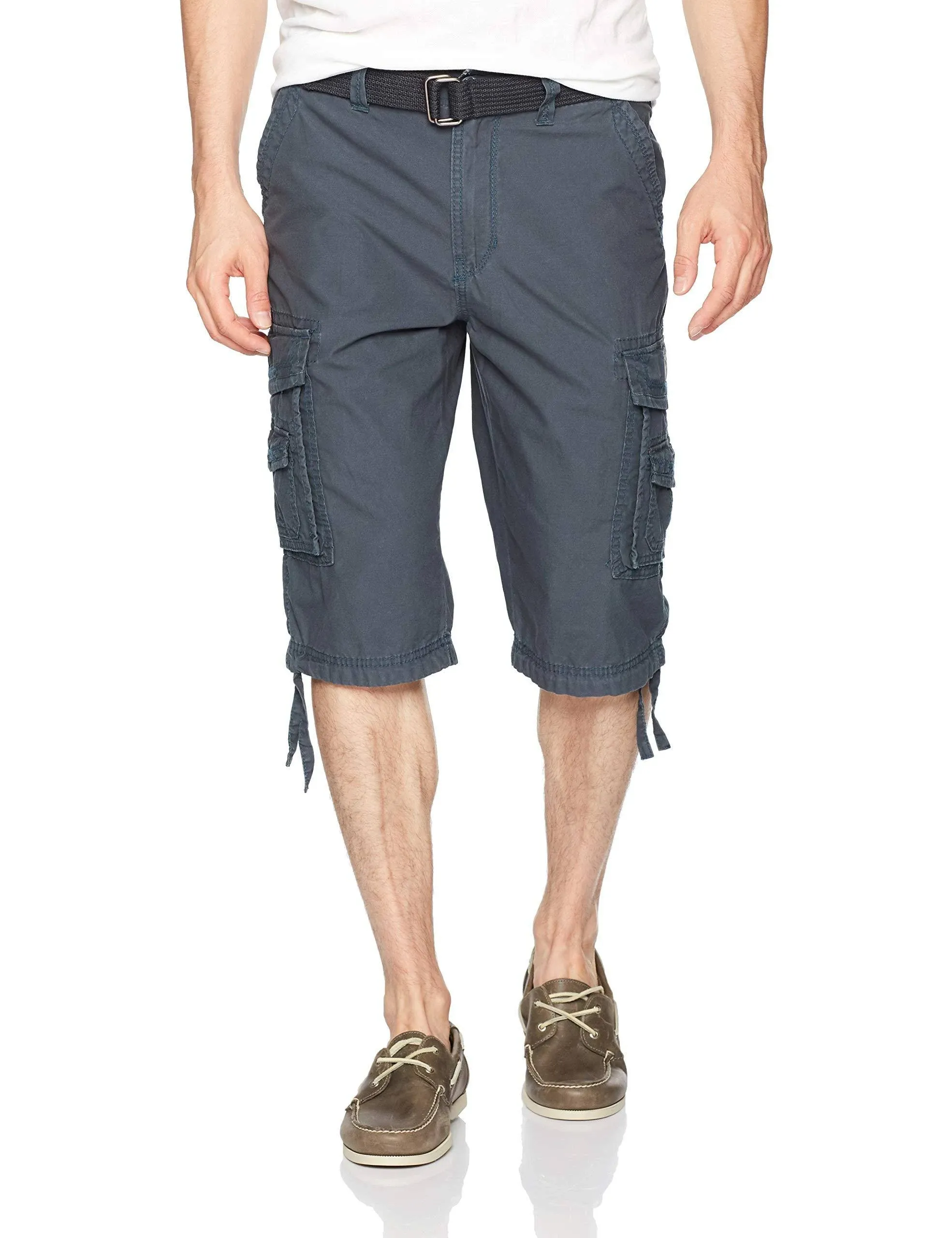 Unionbay Men's Cordova Messenger Belted Cargo Shorts