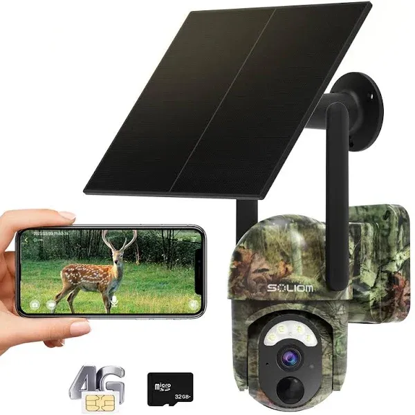 Soliom S50 4G Cellular Trail Camera,No WiFi Wireless Outdoor Security Camera with ...