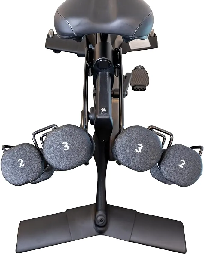 Secondary Weight Rack for Peloton Bike - Does NOT Fit Bike+ - Metal Bonus Barbell Holder - Add a Second Set of Dumbbells - Great for Couples (2-pack)