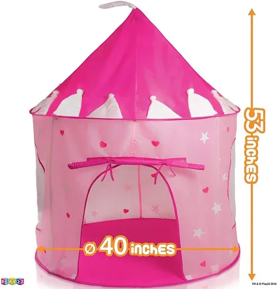 Play22 Play Tent Princess Castle Pink Features Glow in The Dark Stars