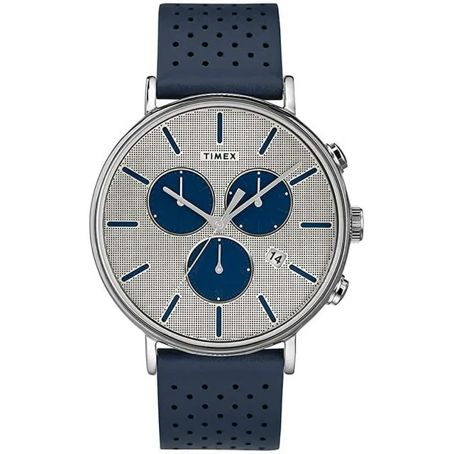 Timex Fairfield Supernova Chronograph 41mm Leather Strap Watch - Blue