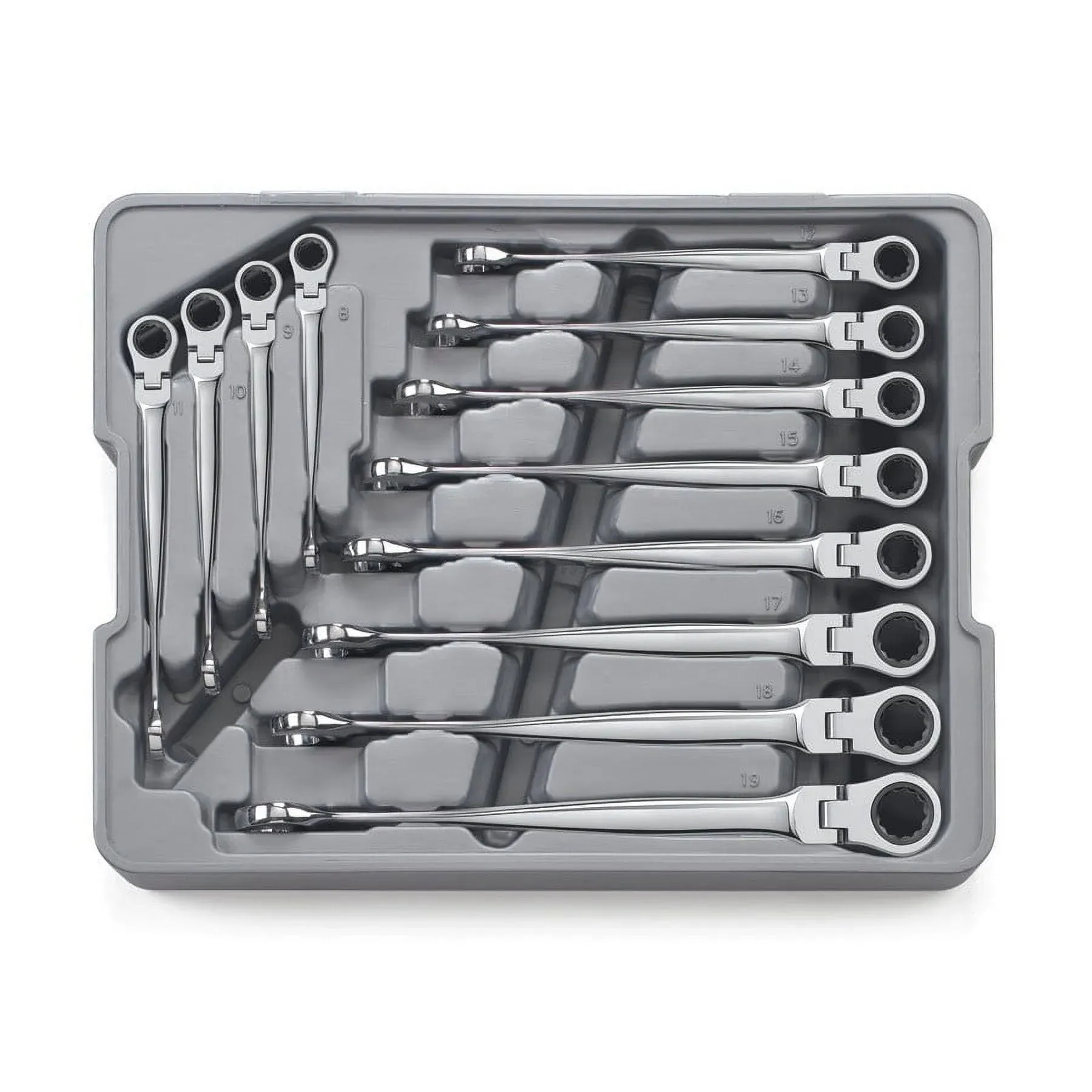 GEARWRENCH 12 Pc. 12 Pt. XL X-Beam Flex Head Ratcheting Combination Wrench Set