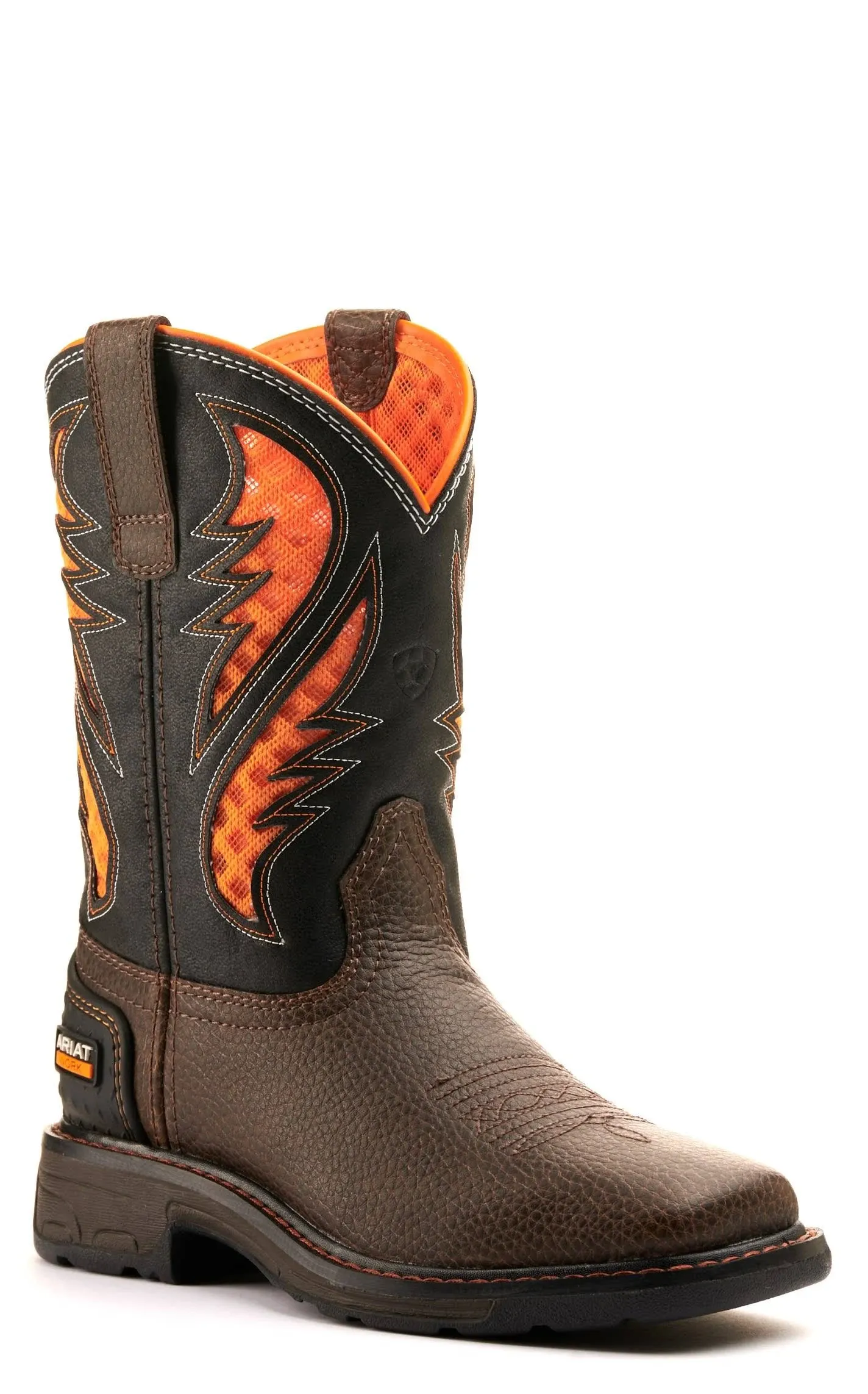 Ariat Boy's VentTEK Work Boots - 4 - Brown/Orange