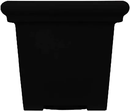 The HC Companies 20" Premium Plastic Terrazzo Square Planter 20"x20"x17.63" in Chocolate Color