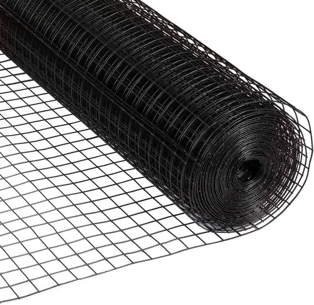 Fencer Wire Welded Wire 16 Gauge 1.5"x1.5" 48"x50' Vinyl Black