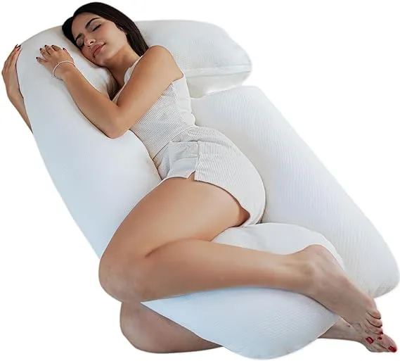 Pharmedoc Pregnancy Pillows, U-Shape Full Body Pillow – Air White Cover – Pregnancy Pillows for Sleeping – Body Pillows for Adults, Maternity Pillow and Pregnancy Must Haves