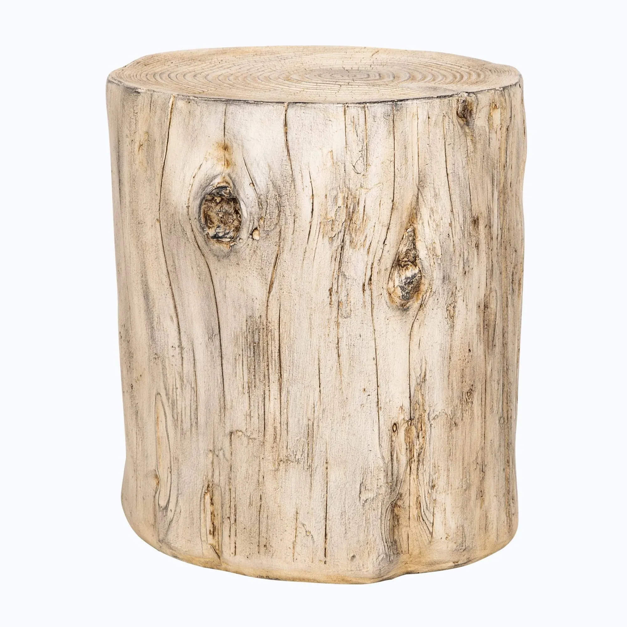 Ball & Cast Faux Wood Stump Stool Accent Table 14.9wx13.625dx16.54h