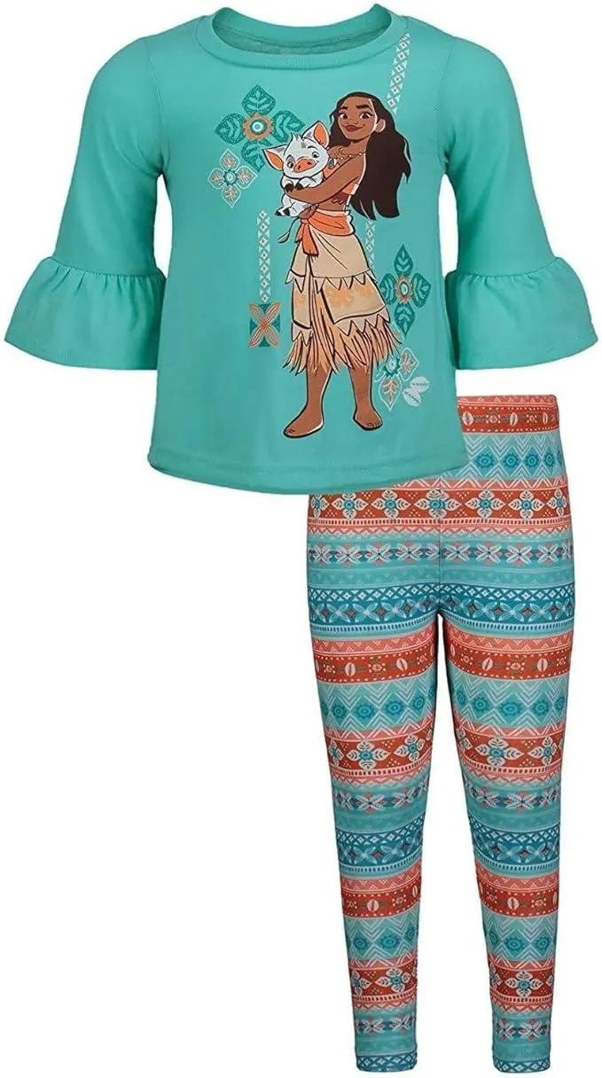 Disney Moana Graphic T-Shirt and Leggings Outfit Set Toddler to Big Kid