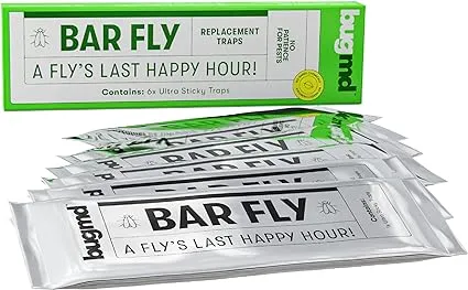 BugMD Barfly - Window Replacement Traps (6 Pack) - Window Fly Paper, Fly Trap Indoor, Window Fly Strips, Window Fly Tape, Indoor Fly Trap for Home, Fly Catcher Indoor, Indoor Fly Control