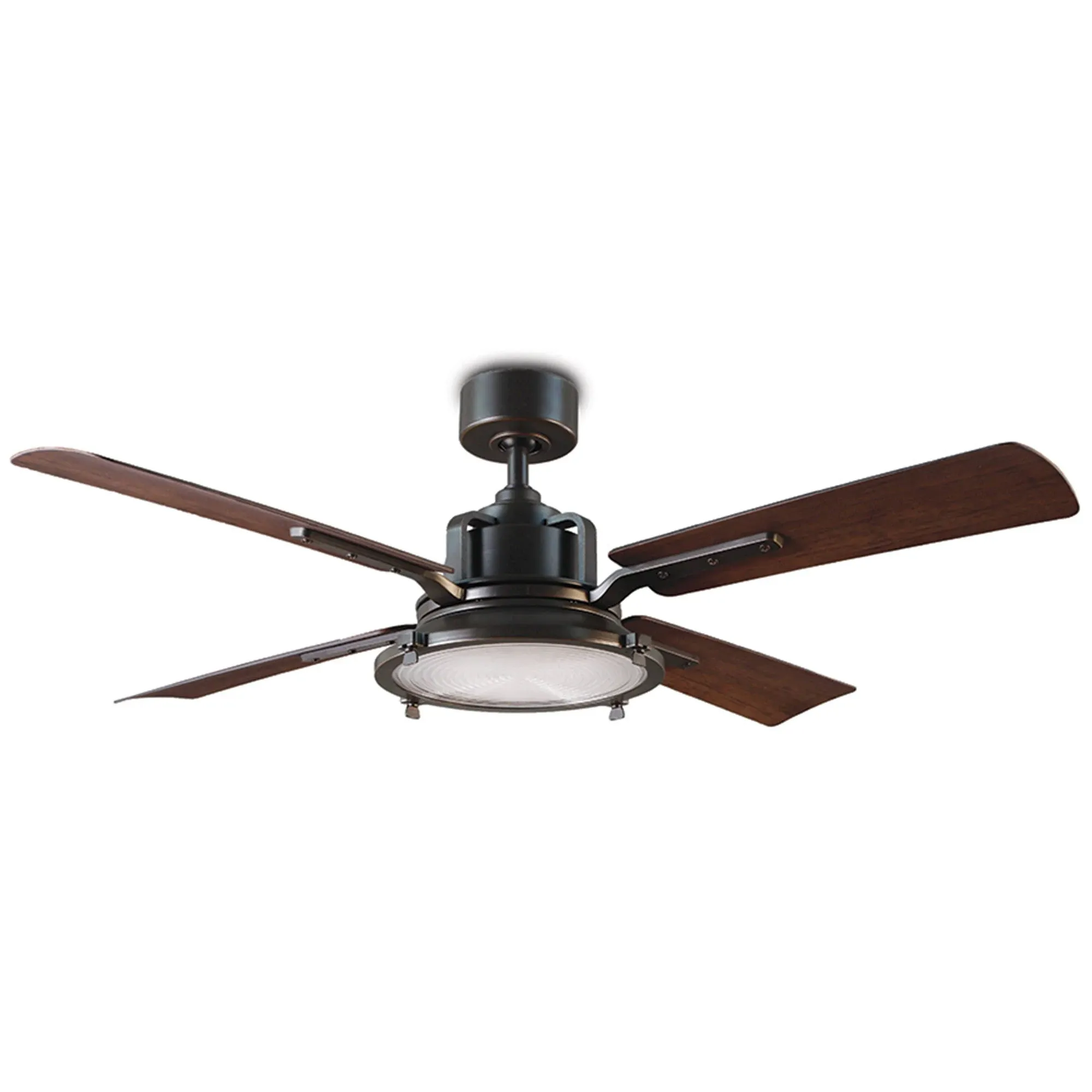 Nautilus 1-Light 56" Ceiling Fan in Oil Rubbed Bronze with Dark Walnut