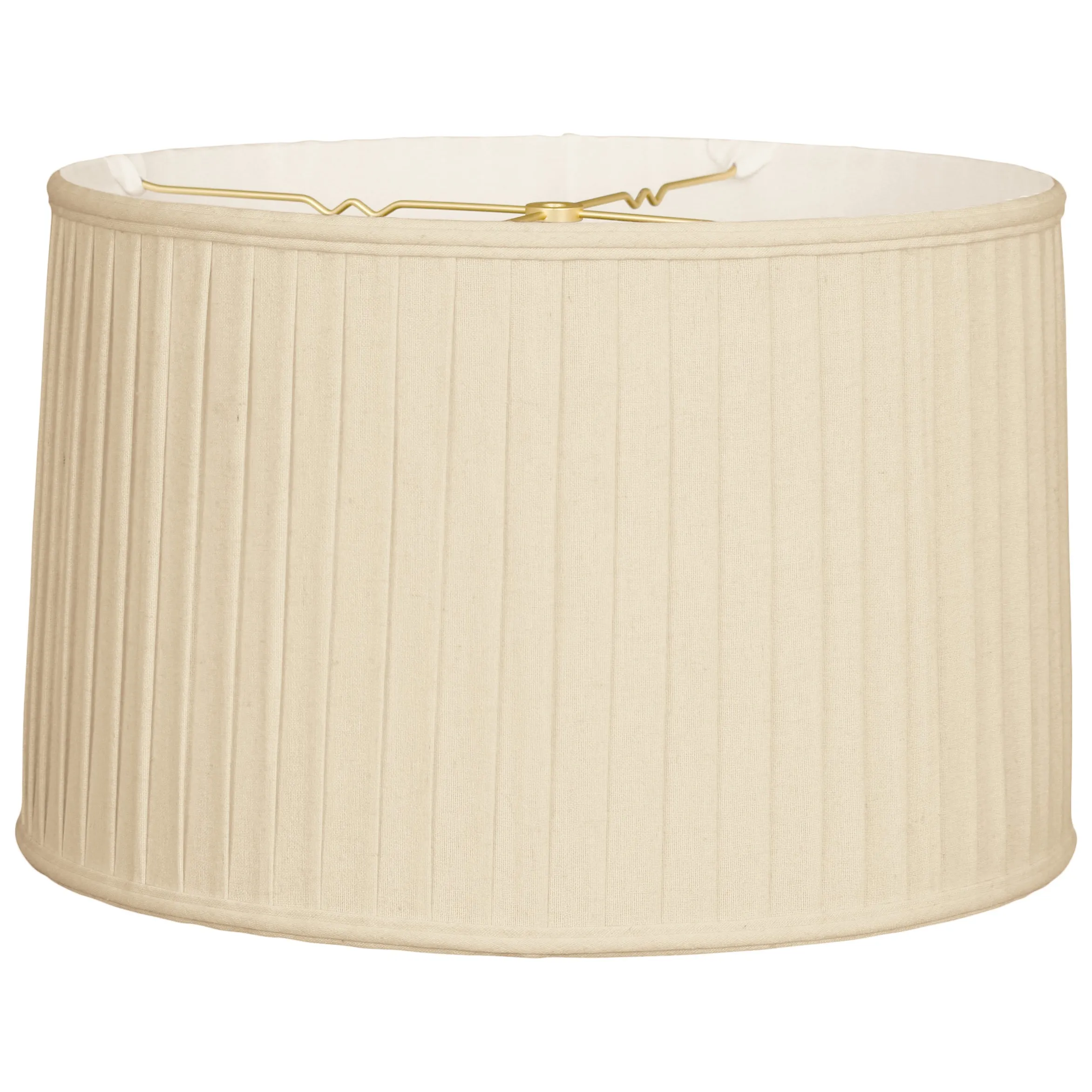 Royal Designs Shallow Drum Side Pleat Basic Lamp Shade, Beige, 11 x 12 x 8.5