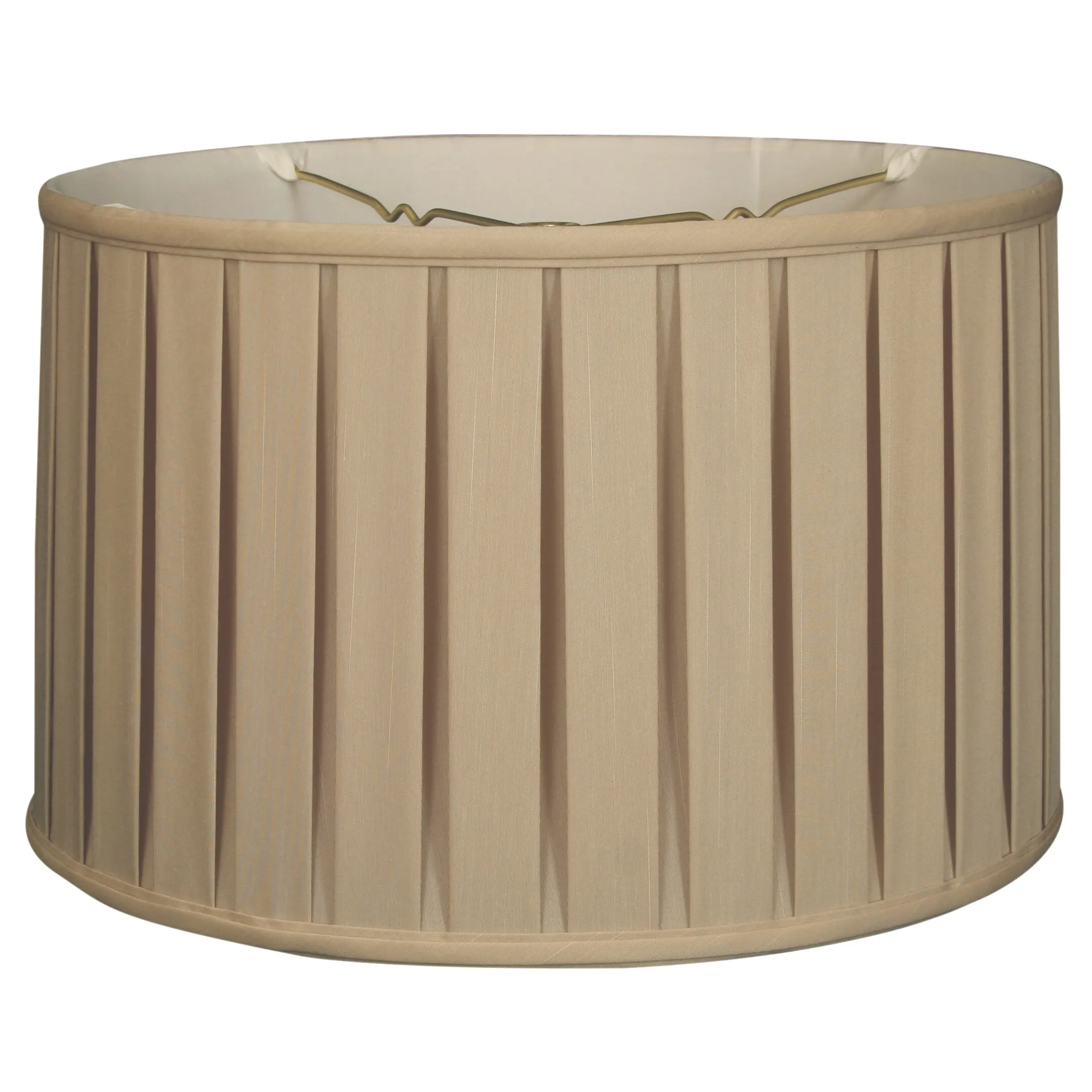 Royal Designs Shallow Drum English Box Pleat Basic Lamp Shade, Beige, 11 x 12 x 8.5