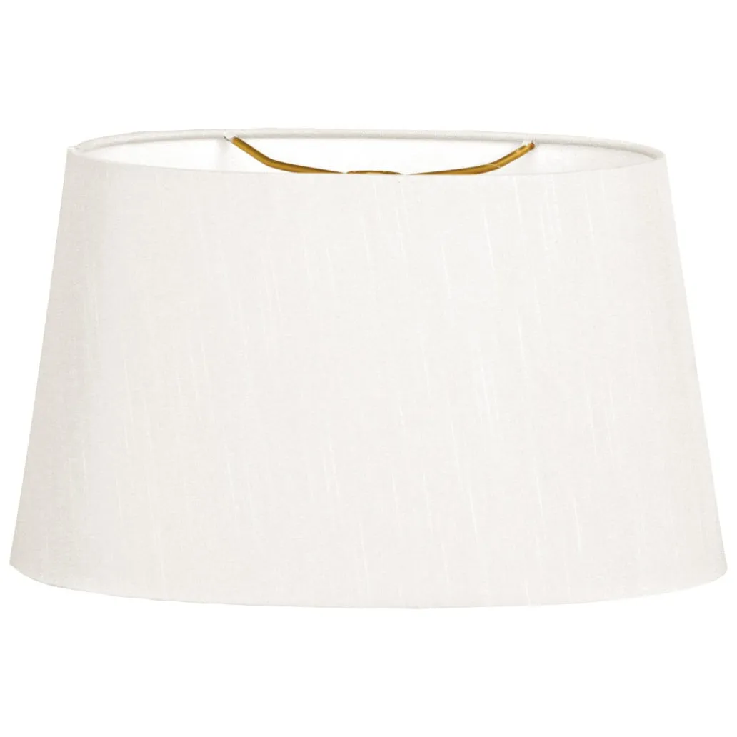 Royal Designs Shallow Oval Hardback Lamp Shade, White, 12 x 14 x 8.5