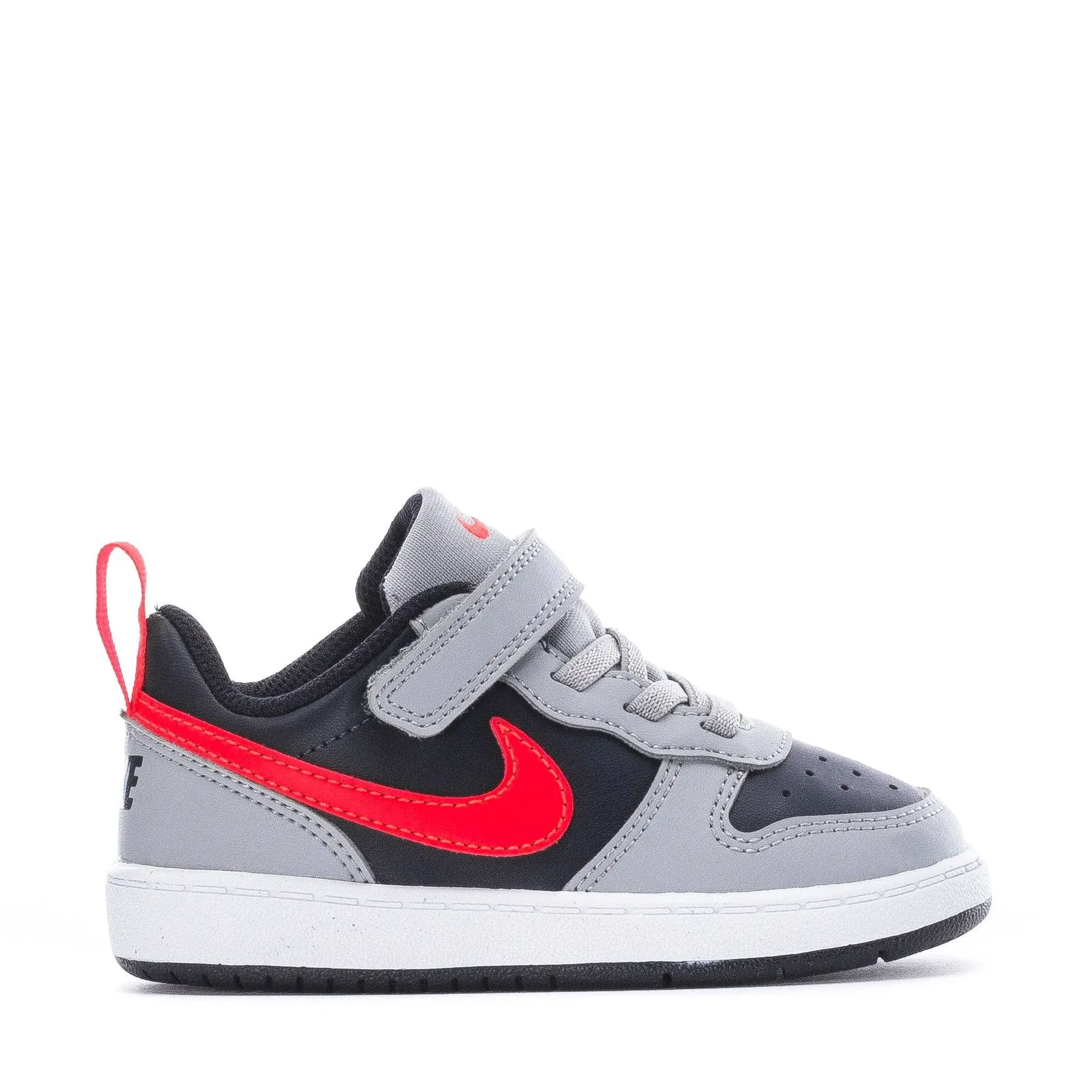 Nike Court Borough Low Recraft Toddler Shoes in Light Smoke Grey/Bright Crimson Size 7 | WSS