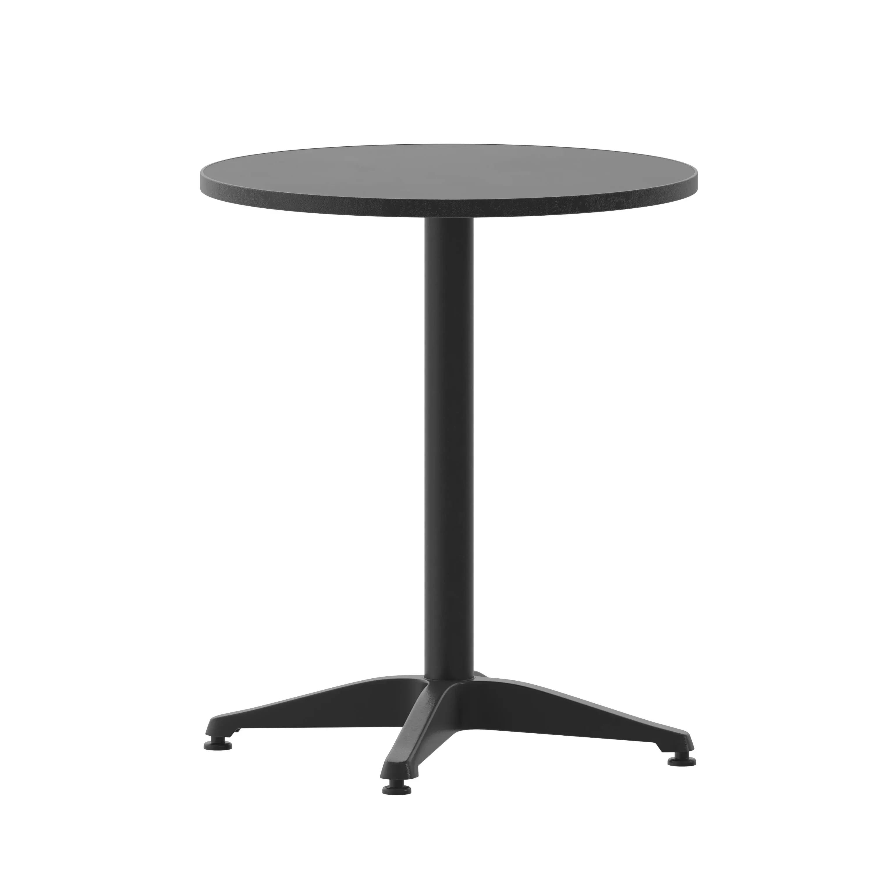 Flash Furniture 23.5 in. Mellie Black Round Metal Indoor-Outdoor Table with Base