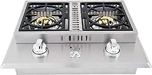 Lion Premium Grills L1707 Propane Gas Double Side Burner, 26-3/4 by 20-1/2-Inch