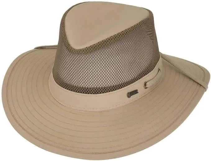 Outback Trading Company Men's 14726 River Guide Ii Canvas Breathable Moisture Wicking UPF 50 Outdoor Hat with 4" Mesh Crown