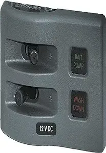 Blue Sea 4302 Weather Deck Water Resistant 2 Position Fuse Panel, Grey