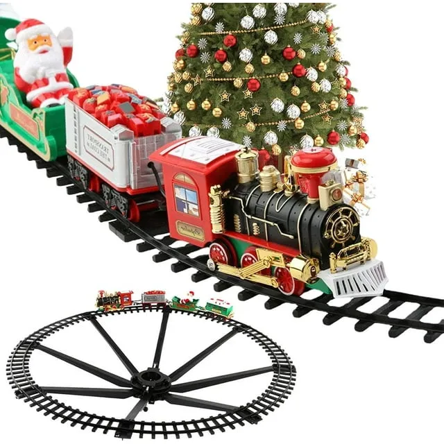 Oruyrop Christmas Train Set Train Toy Set Track Suspend Around Christmas Tree