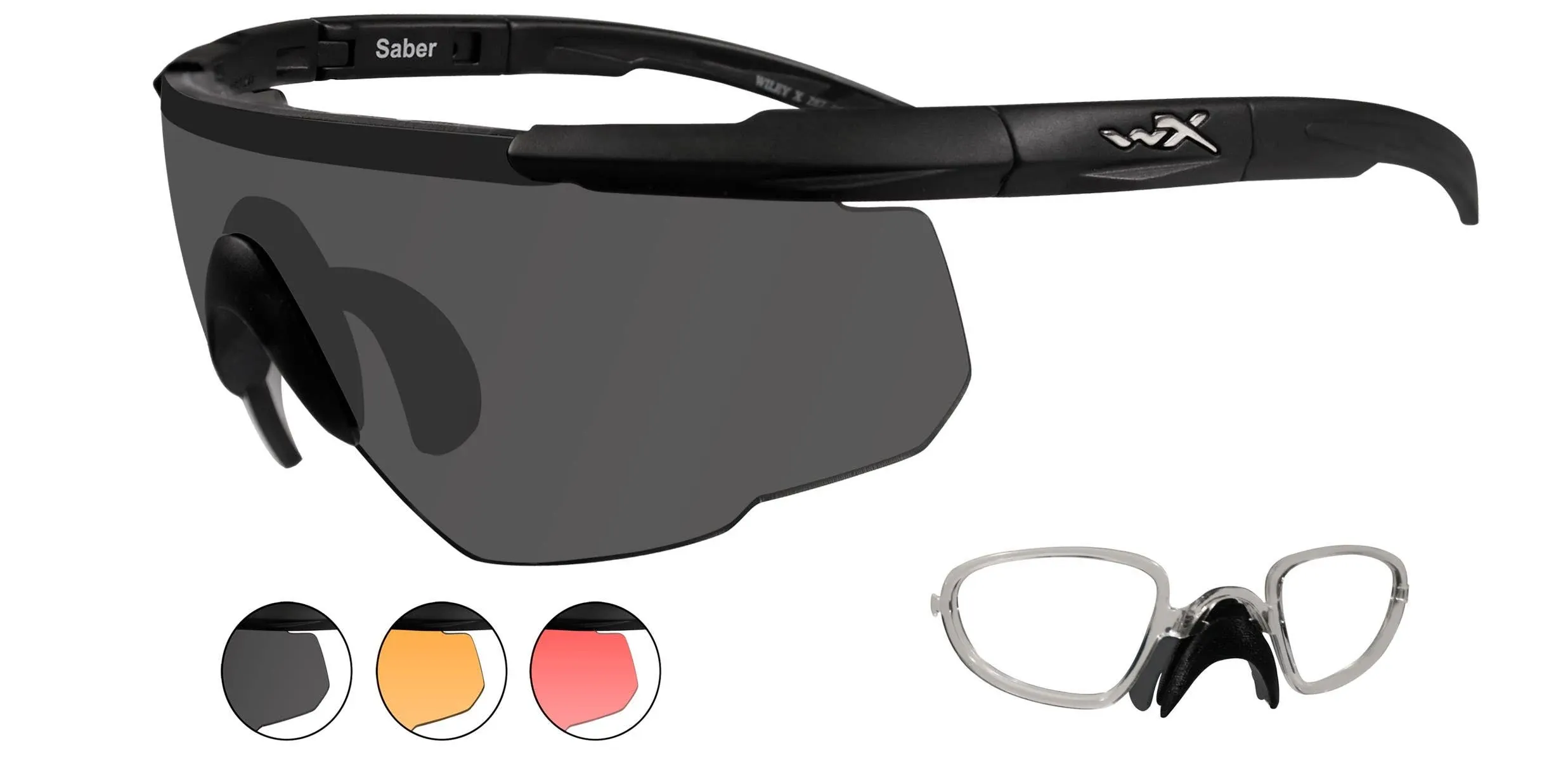 Wiley x Saber Advanced Smoke Grey Clear/2 Matte Black RX Insert Sunglasses