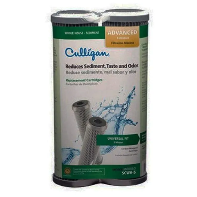 Culligan SCWH-5 Standard-Duty Whole House Water Filter Replacement Cartridges, 2-Pack, Black