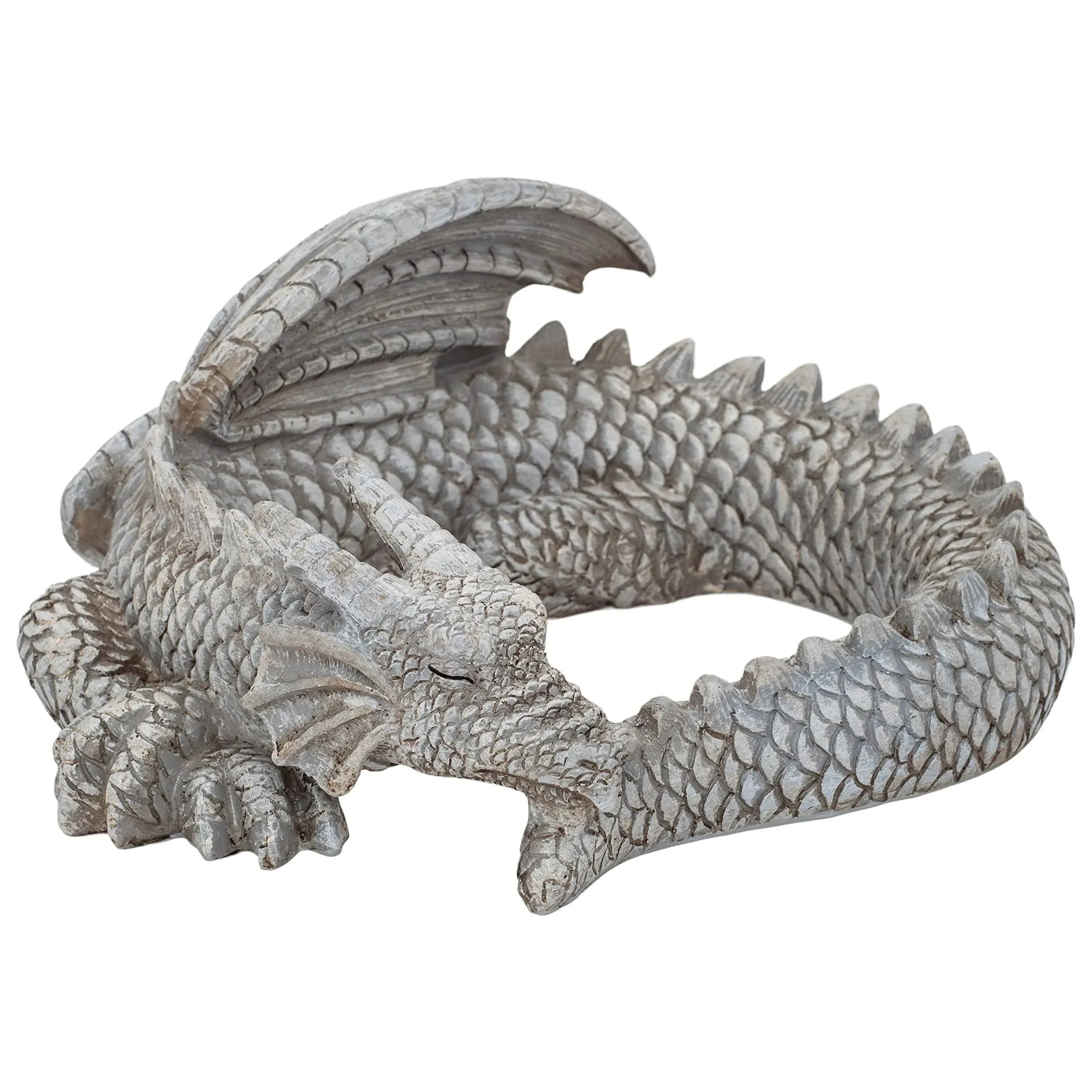 NAT &amp; Jules Small Sleeping Dragon Concrete Finish 10 inch Resin 